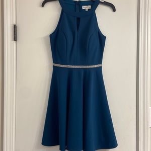 Peacock blue homecoming dress